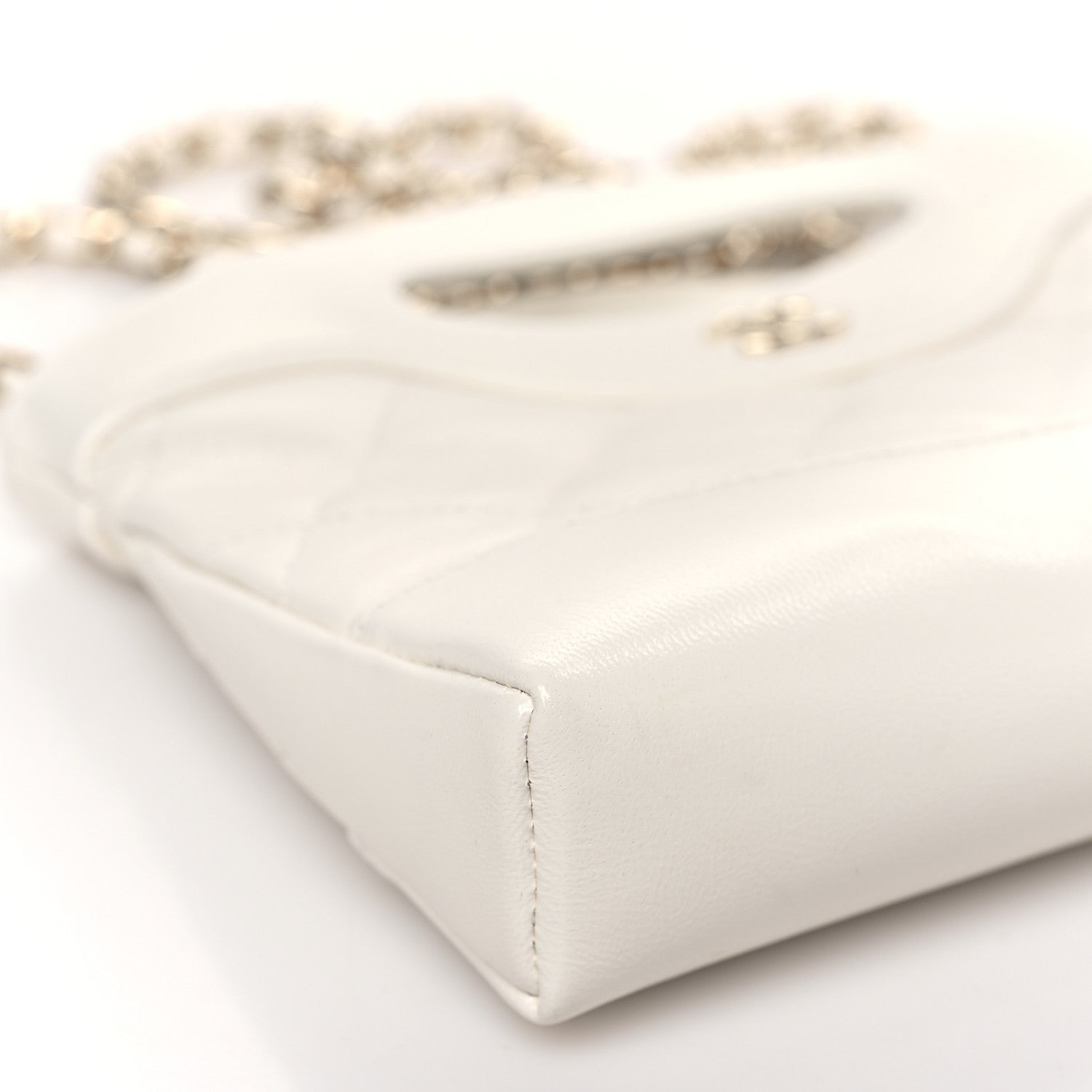 Chanel Shiny Crumpled Calfskin Quilted Nano 31 Shopping Bag White 8 of 11