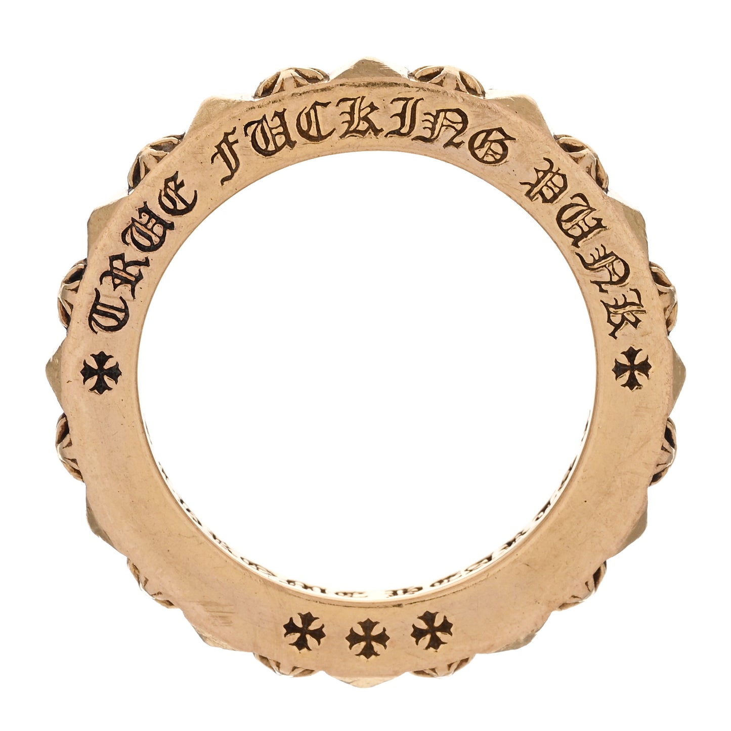 22K Yellow Gold Punk Band Ring 53 6.5