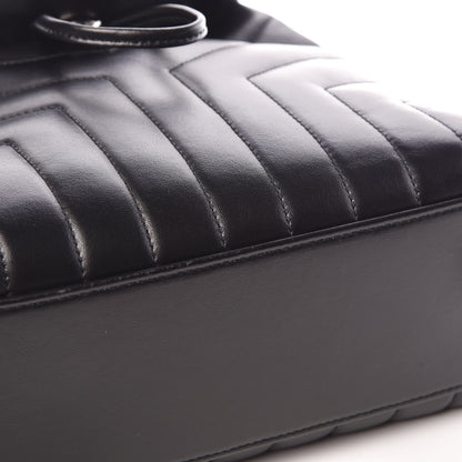 Saint Laurent Calfskin Y Quilted Monogram Small Loulou Backpack Black 9 of 10
