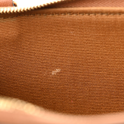 Celine Lambskin Triomphe Canvas Embroidered Logo Clutch With Chain Tan 11 of 11