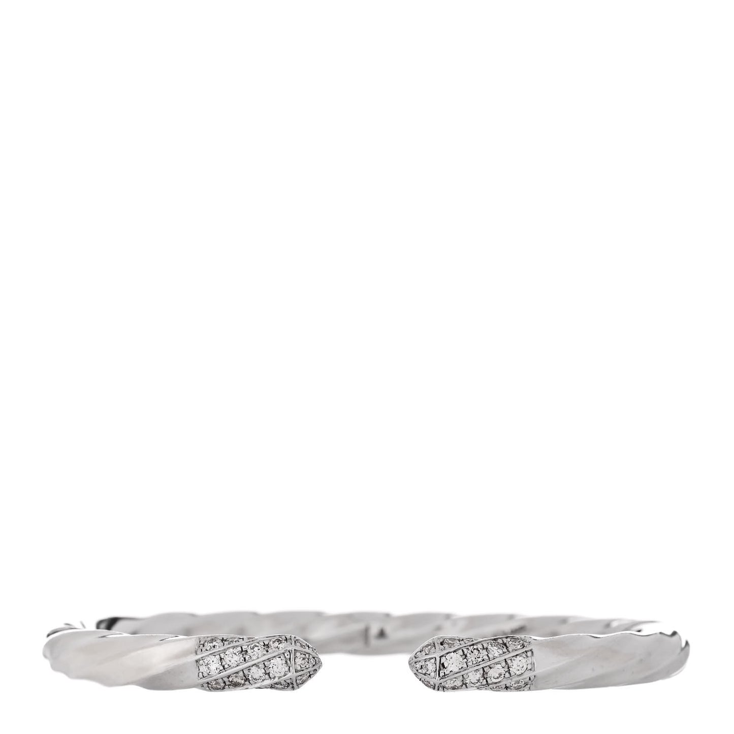 Sterling Silver Diamond Cable Edge Bracelet