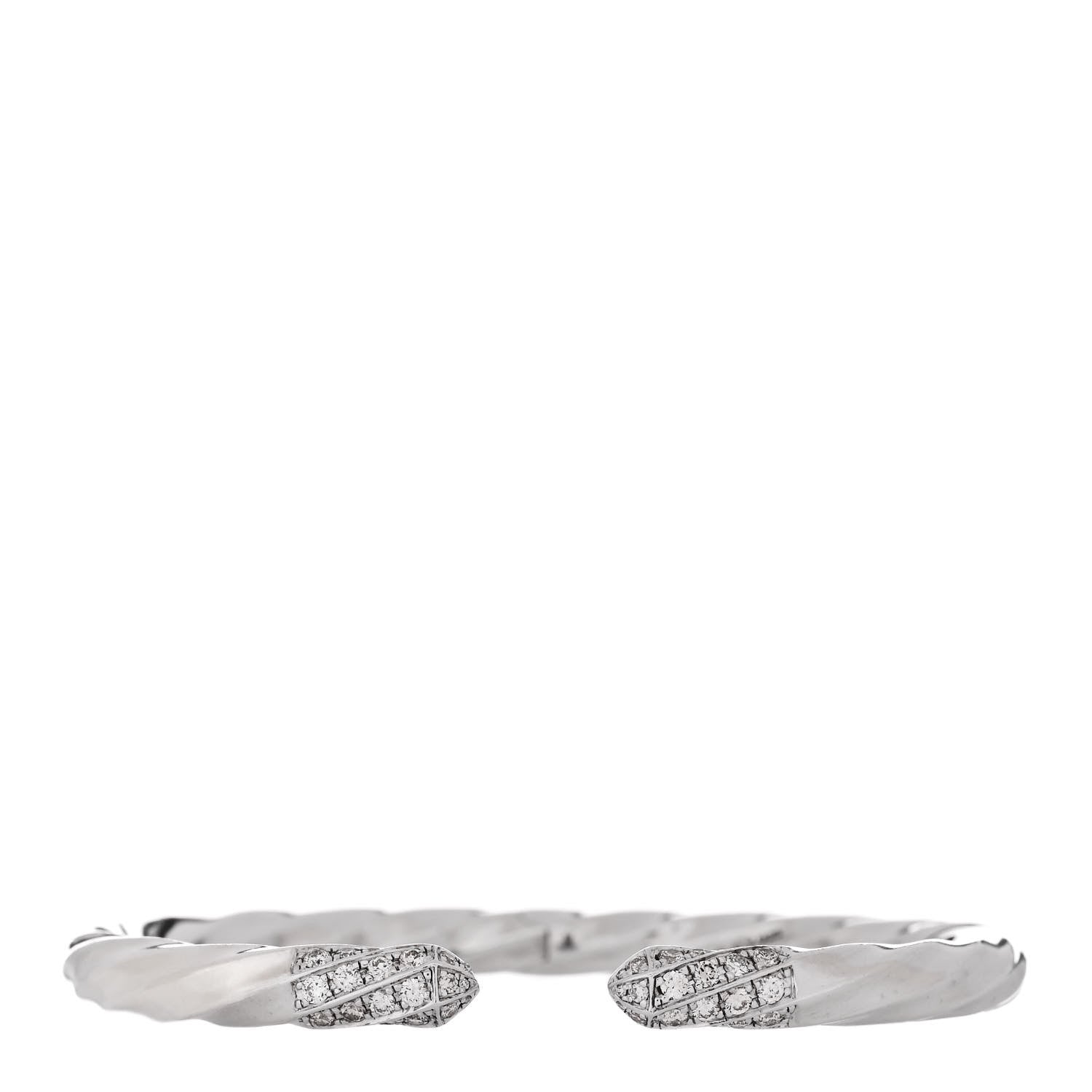 David Yurman Sterling Silver Diamond Cable Edge Bracelet 1 of 3