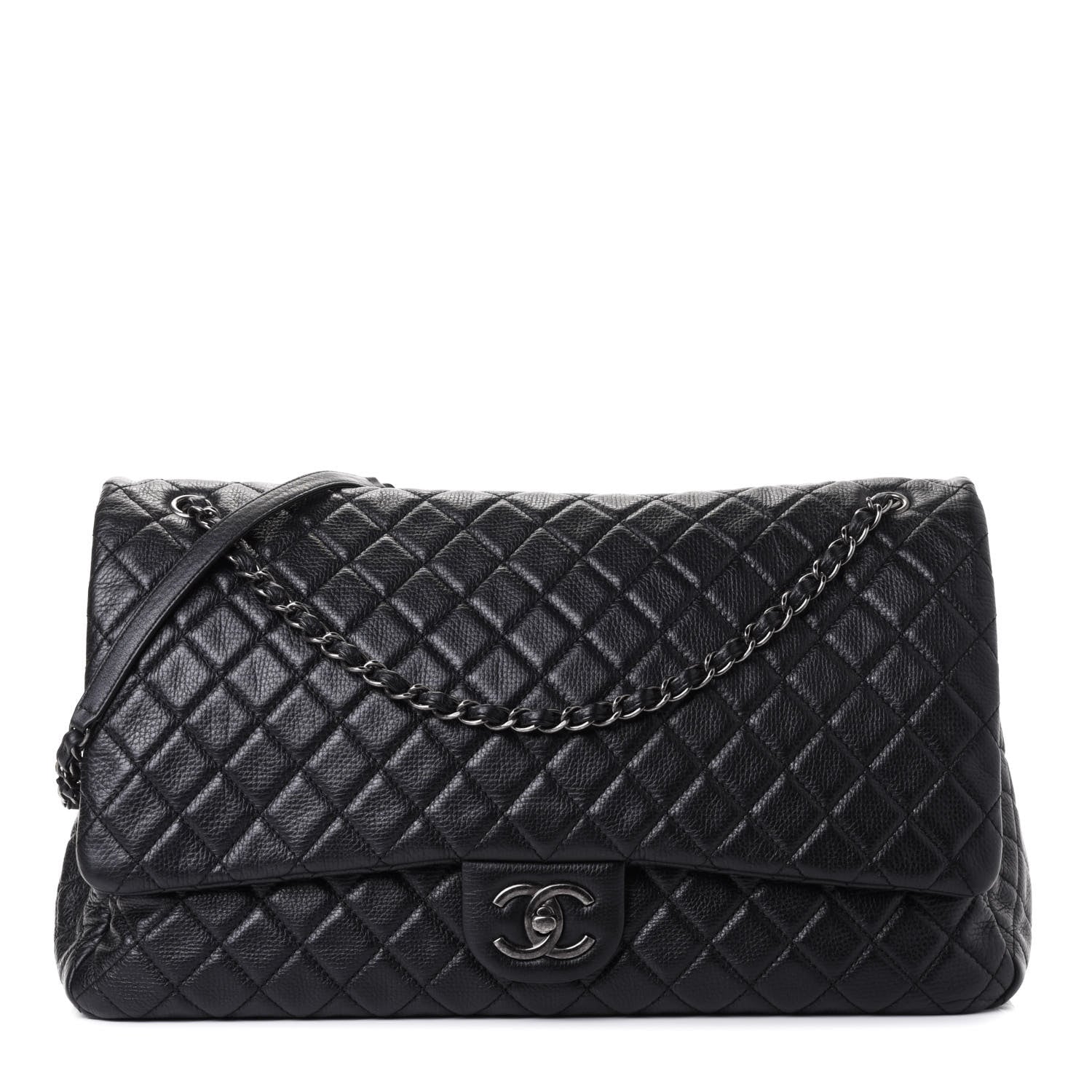 Chanel Calfskin Quilted XXL Travel Flap Bag Black 1 of 4