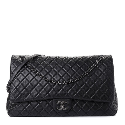 Chanel Calfskin Quilted XXL Travel Flap Bag Black 1 of 4