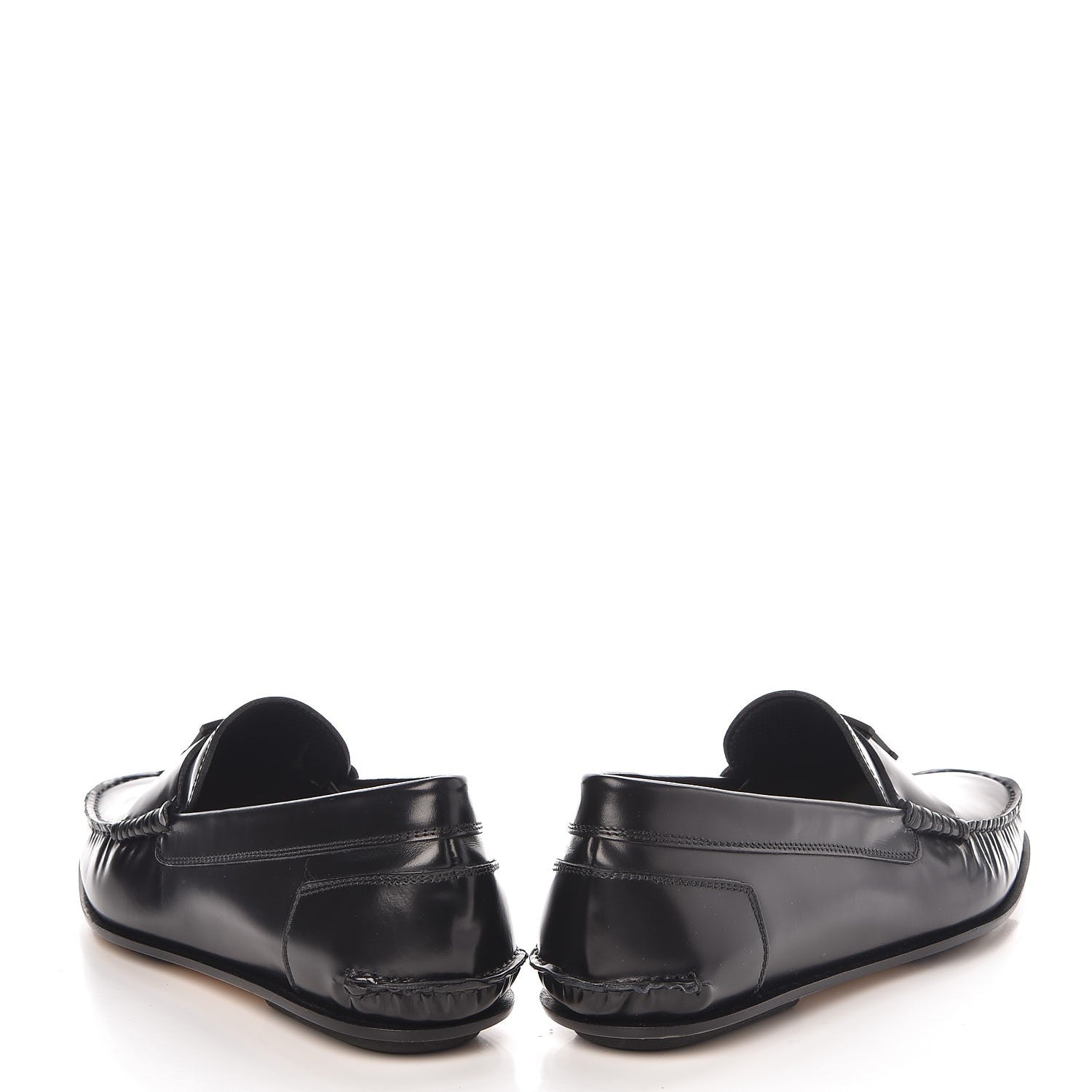 Fendi Vitello Spazzolato Moccasin Loafers 8 Black 5 of 12