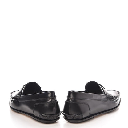 Fendi Vitello Spazzolato Moccasin Loafers 8 Black 5 of 12