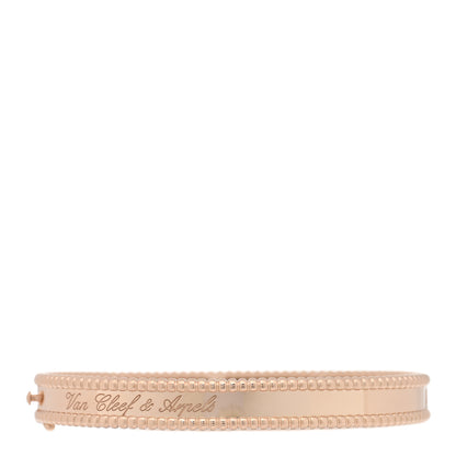 Van Cleef & Arpels 18K Rose Gold Perlee Signature Bangle Bracelet M 1 of 3