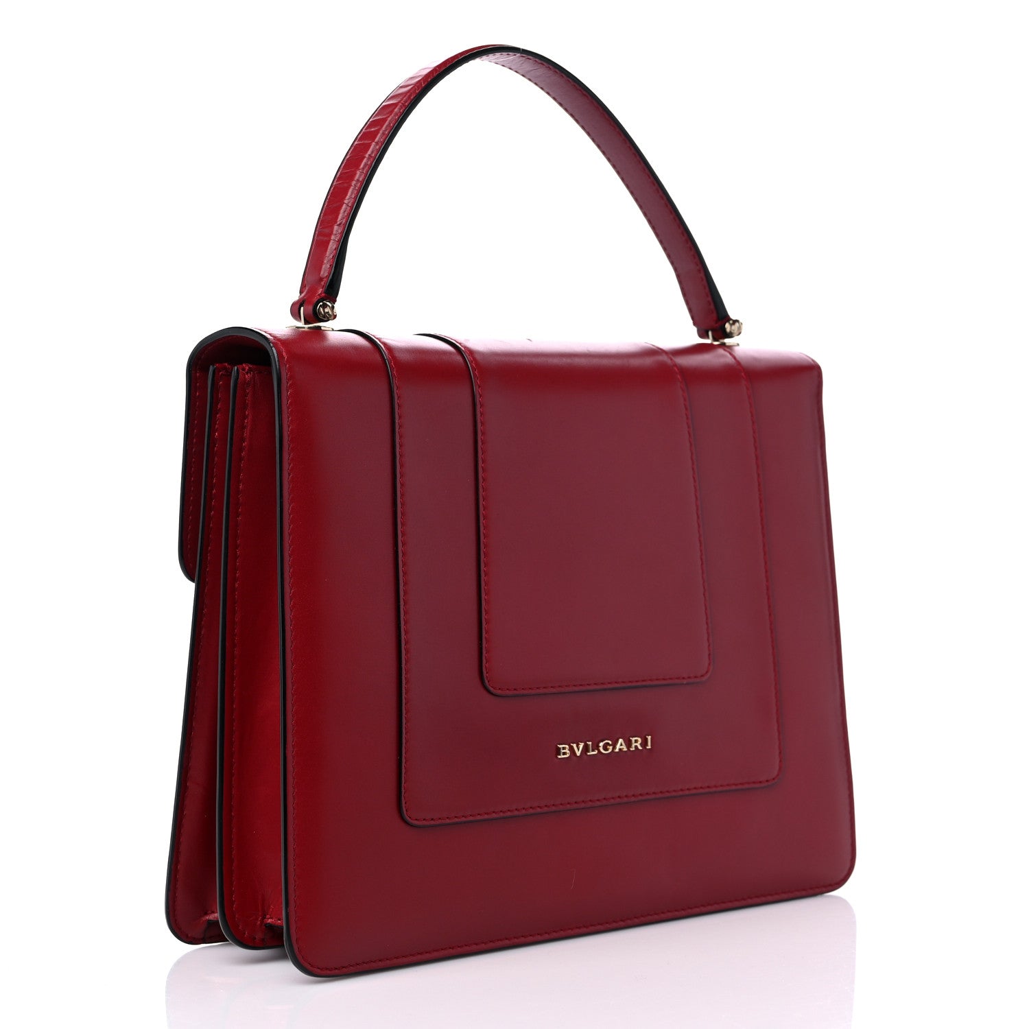 Bulgari Calfskin Serpenti Forever Top Handle Red 4 of 10
