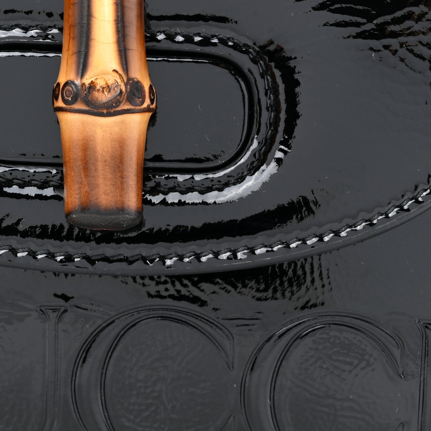 Patent Web MIni Bamboo 1947 Top Handle Bag Black