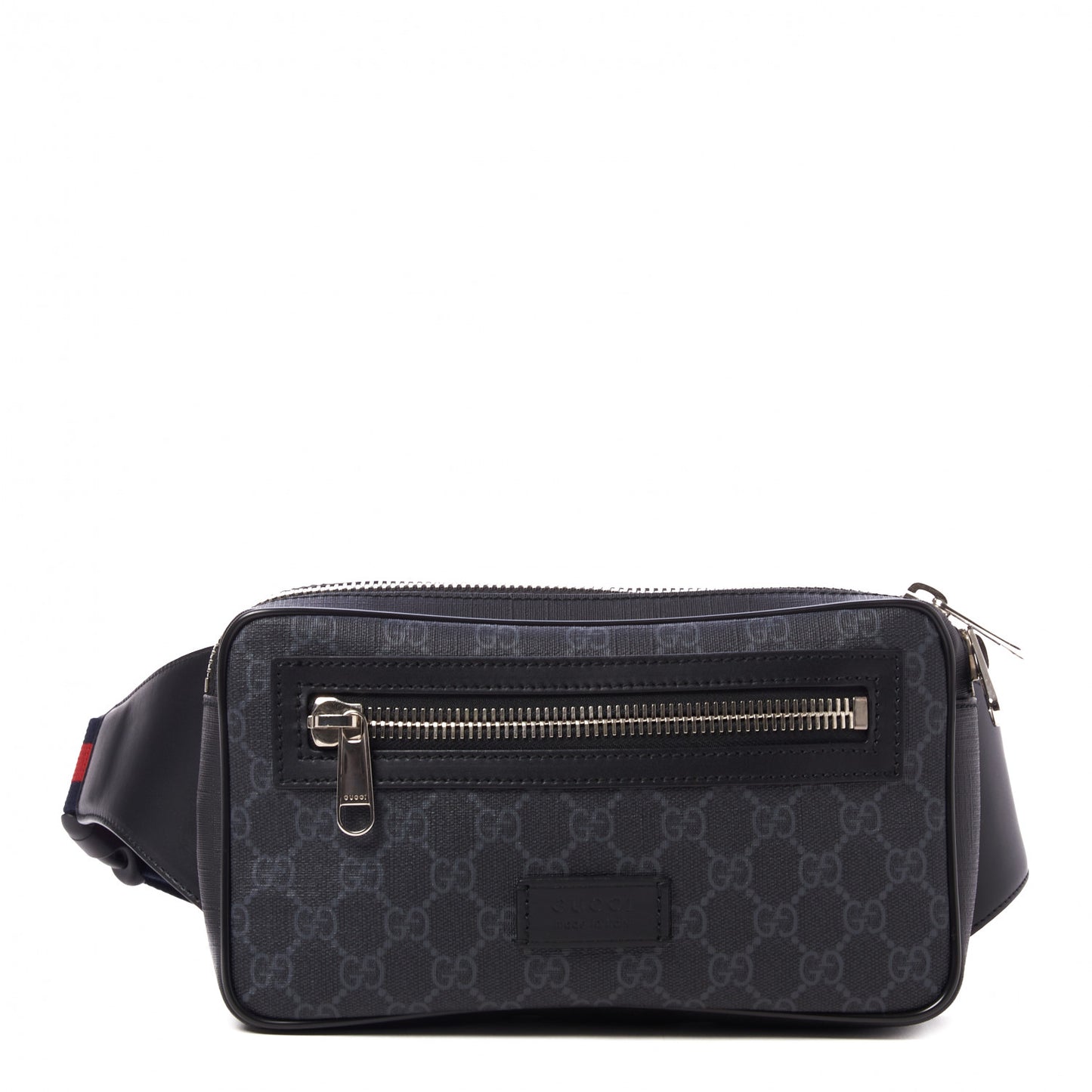 Soft GG Supreme Monogram Web Belt Bag Black Grey