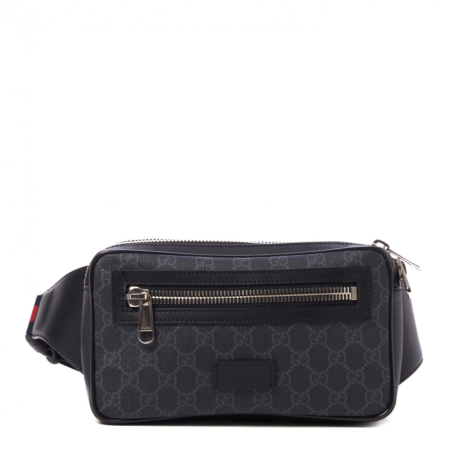 Gucci Soft GG Supreme Monogram Web Belt Bag Black Grey 1 of 9