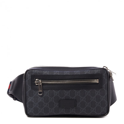 Gucci Soft GG Supreme Monogram Web Belt Bag Black Grey 1 of 9