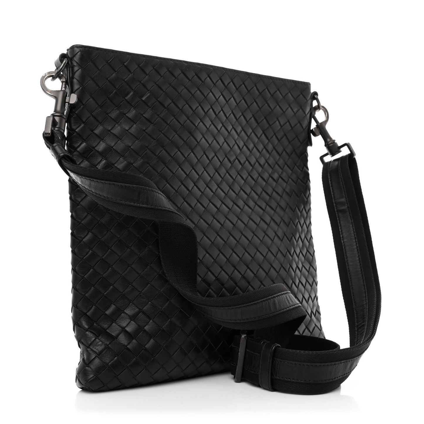 Nappa Intrecciato VN Crossbody Messenger Bag Black