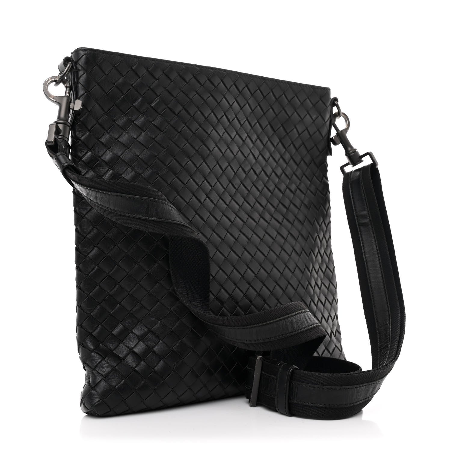 Bottega Veneta Nappa Intrecciato VN Crossbody Messenger Bag Black 3 of 9