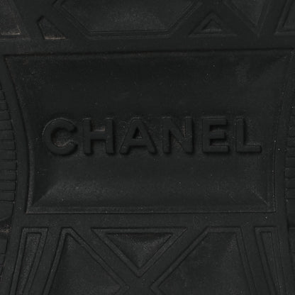 Chanel Suede Calfskin Embroidered CC Sneakers 36.5 Black 8 of 12
