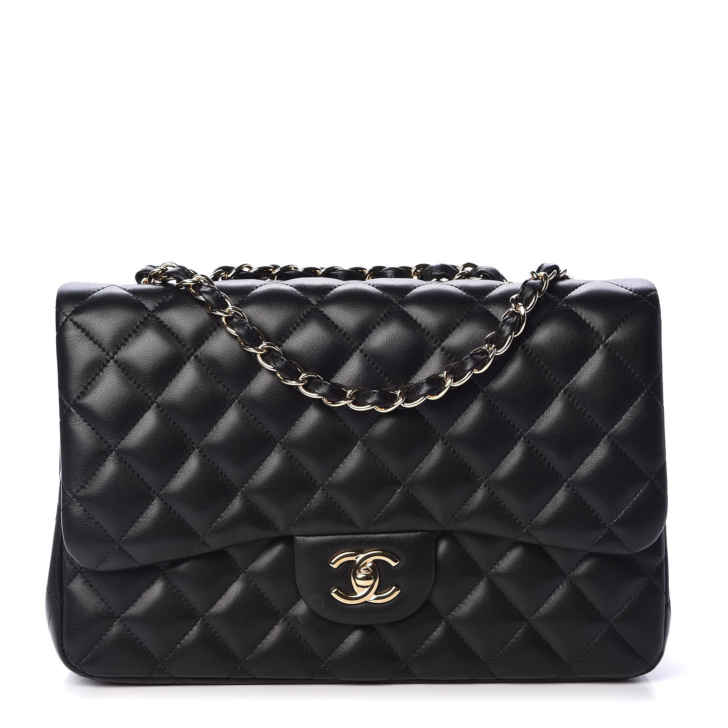 Chanel Lambskin Quilted Jumbo Single Flap Black 1 of 12
