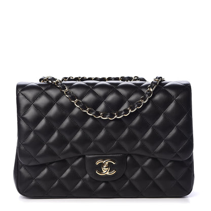 Chanel Lambskin Quilted Jumbo Single Flap Black 1 of 12