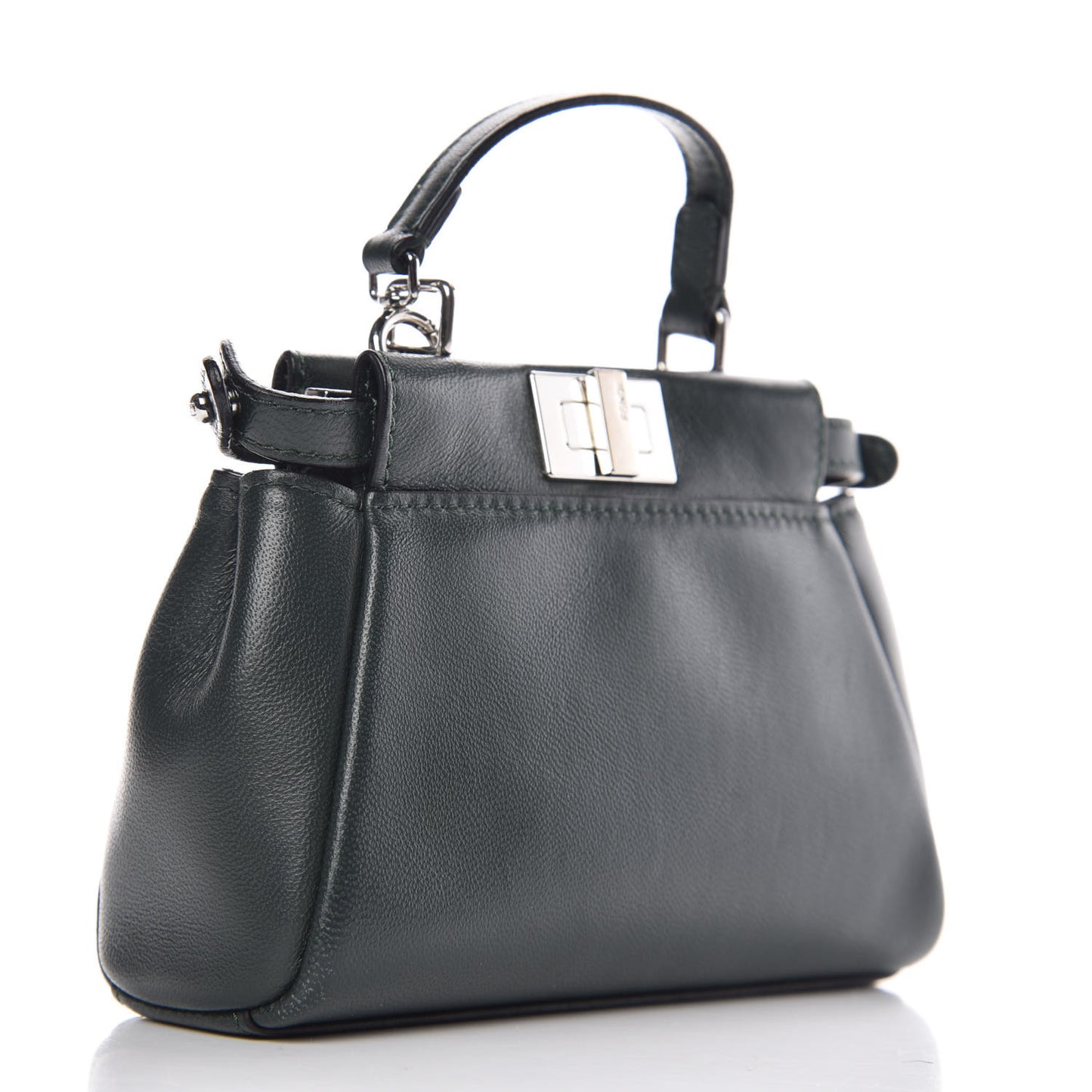 Shiny Nappa Micro Peekaboo Iconic Satchel Verde Prato