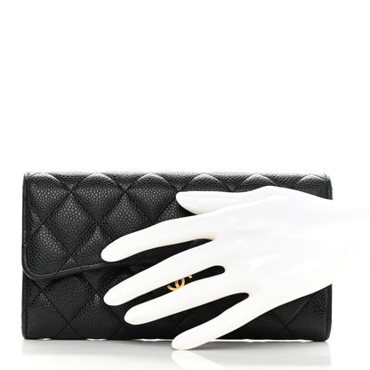 Chanel Caviar Quilted Large Flap Wallet Black 2 of 11