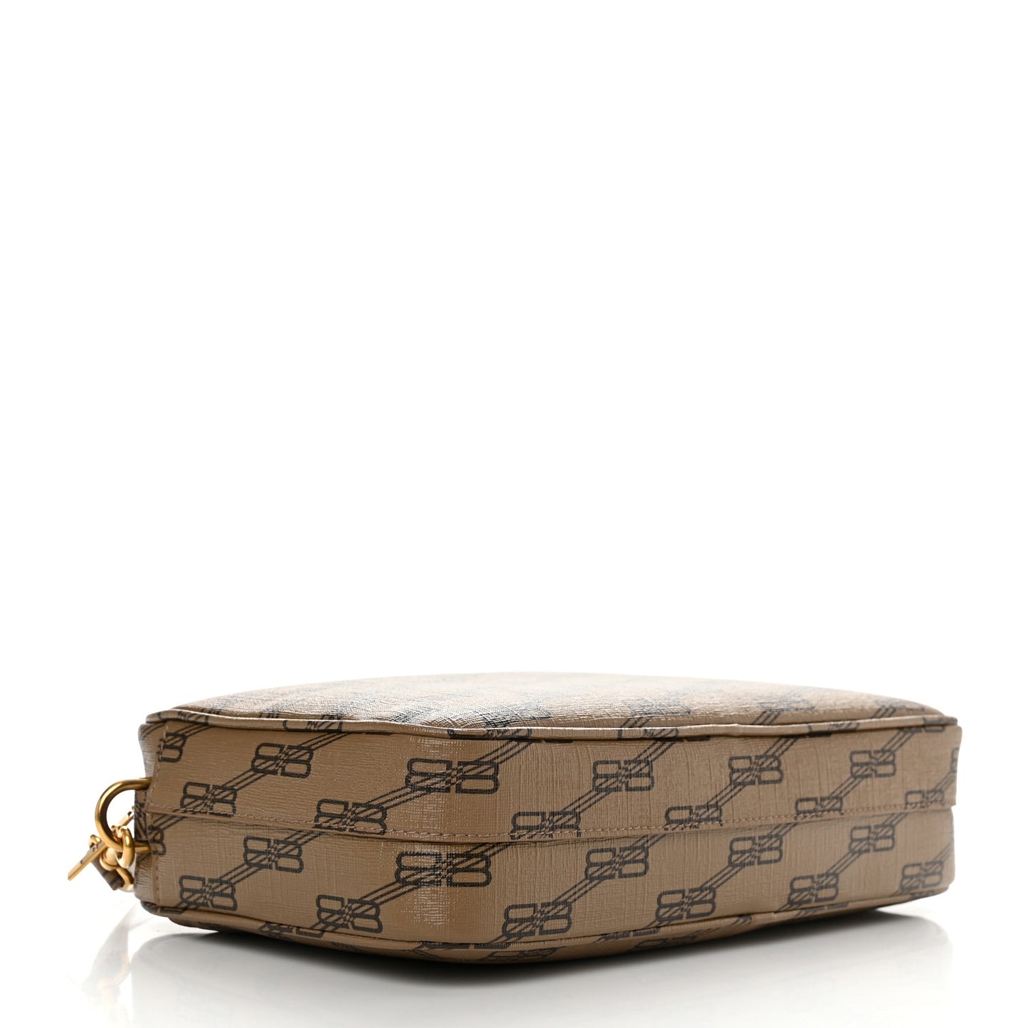 Coated Canvas BB Monogram Medium Signature Camera Bag Beige Brown