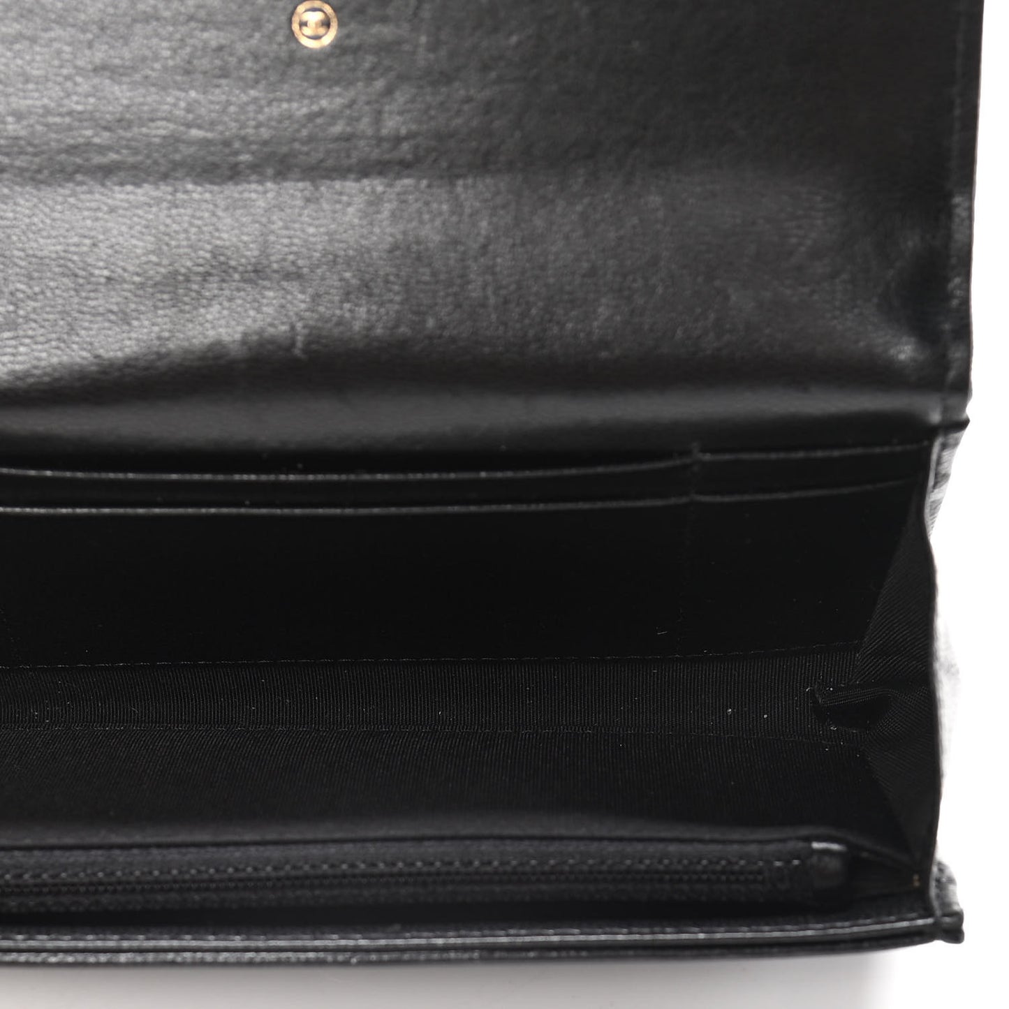 Shiny Goatskin Quilted Chanel 19 Flap Wallet Black