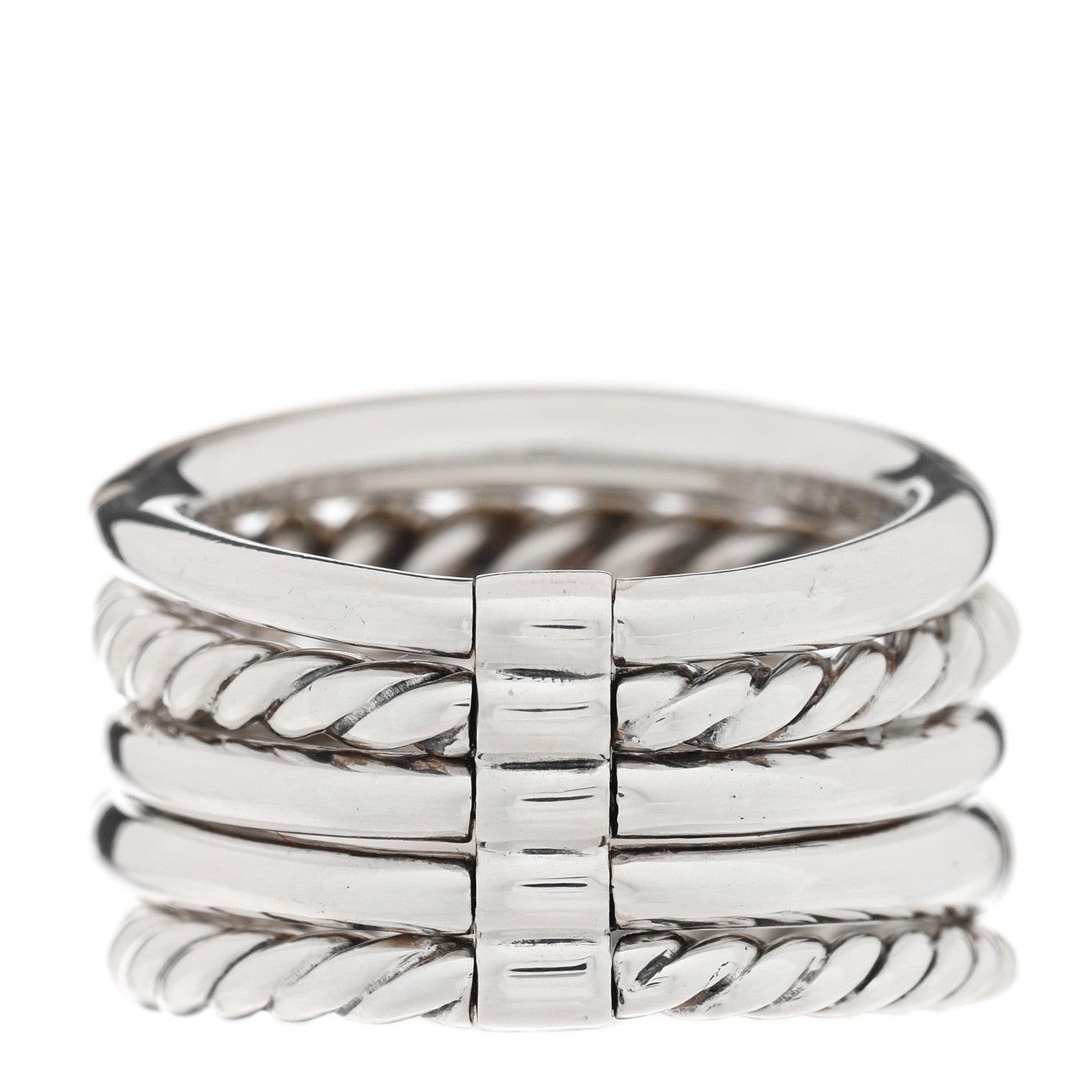 David Yurman Sterling Silver 18K Yellow Gold Wide Pure Form Ring 49 5 3 of 4