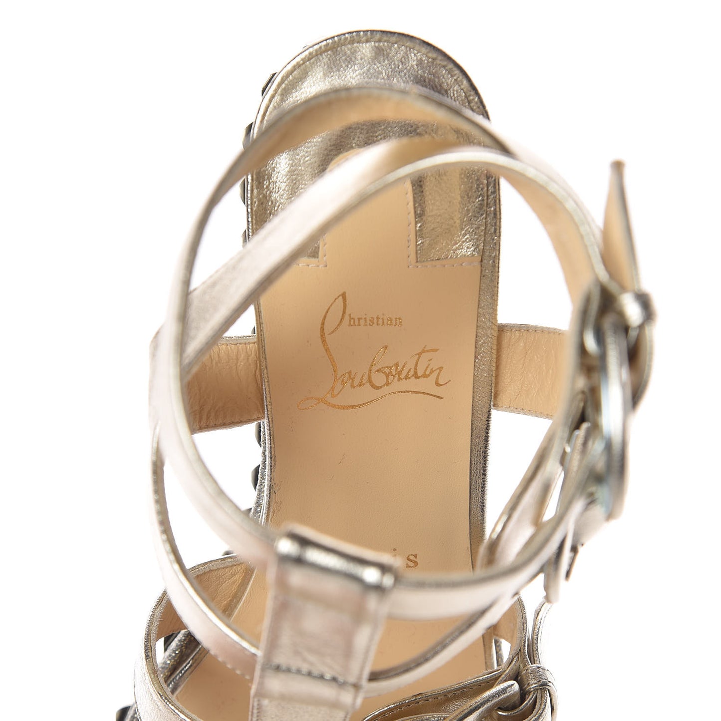 Metallic Nappa Rocknbuckle 60 Platform Sandals 38 Gold
