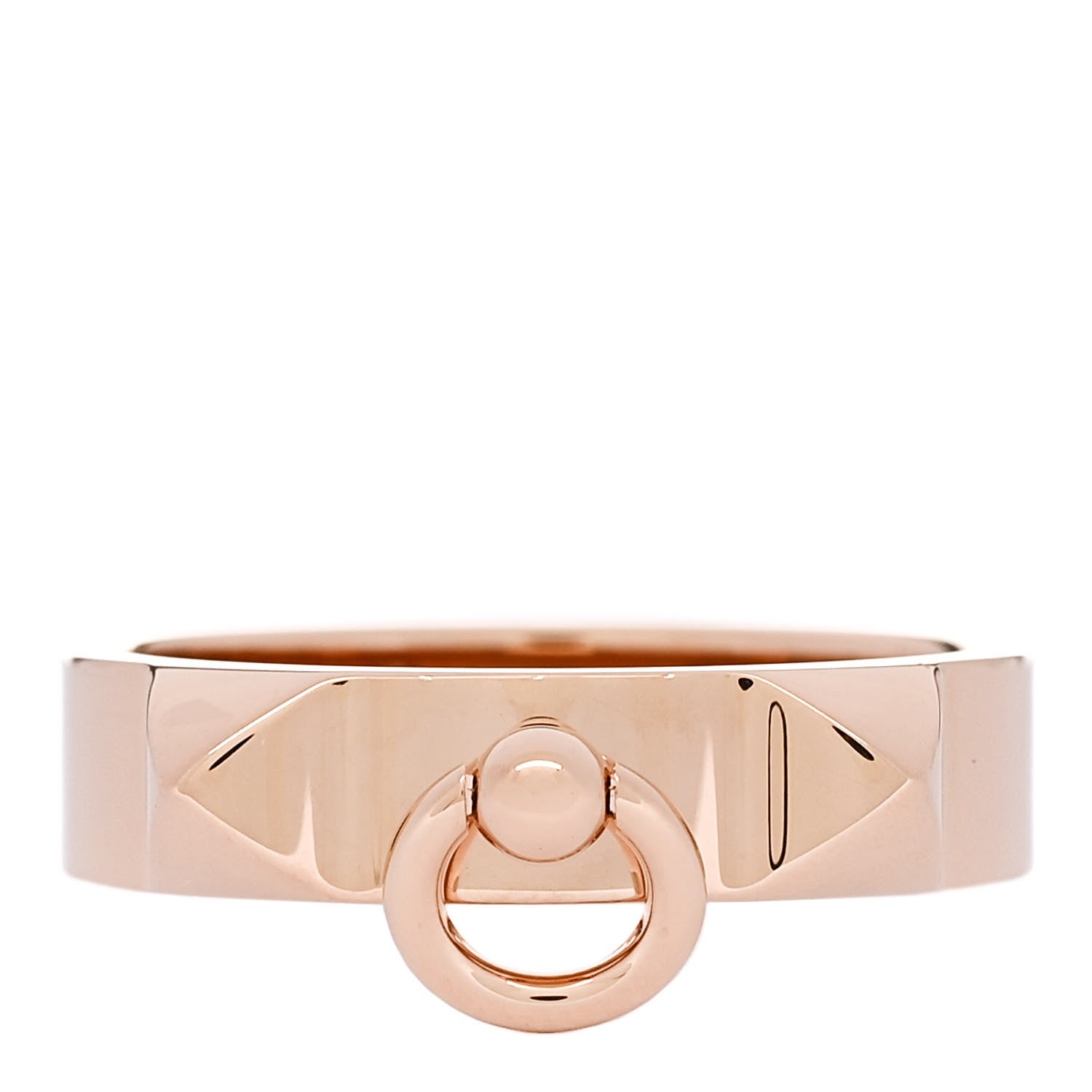 Hermes 18K Rose Gold PM Collier De Chien Ring 57 8 1 of 5
