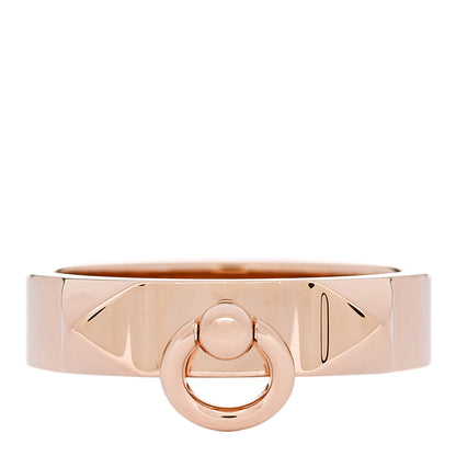 Hermes 18K Rose Gold PM Collier De Chien Ring 57 8 1 of 5