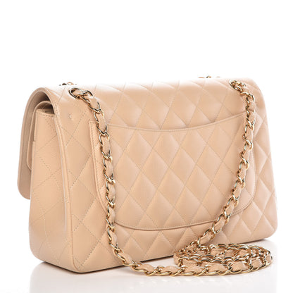 Chanel Caviar Quilted Jumbo Double Flap Beige Clair 3 of 13