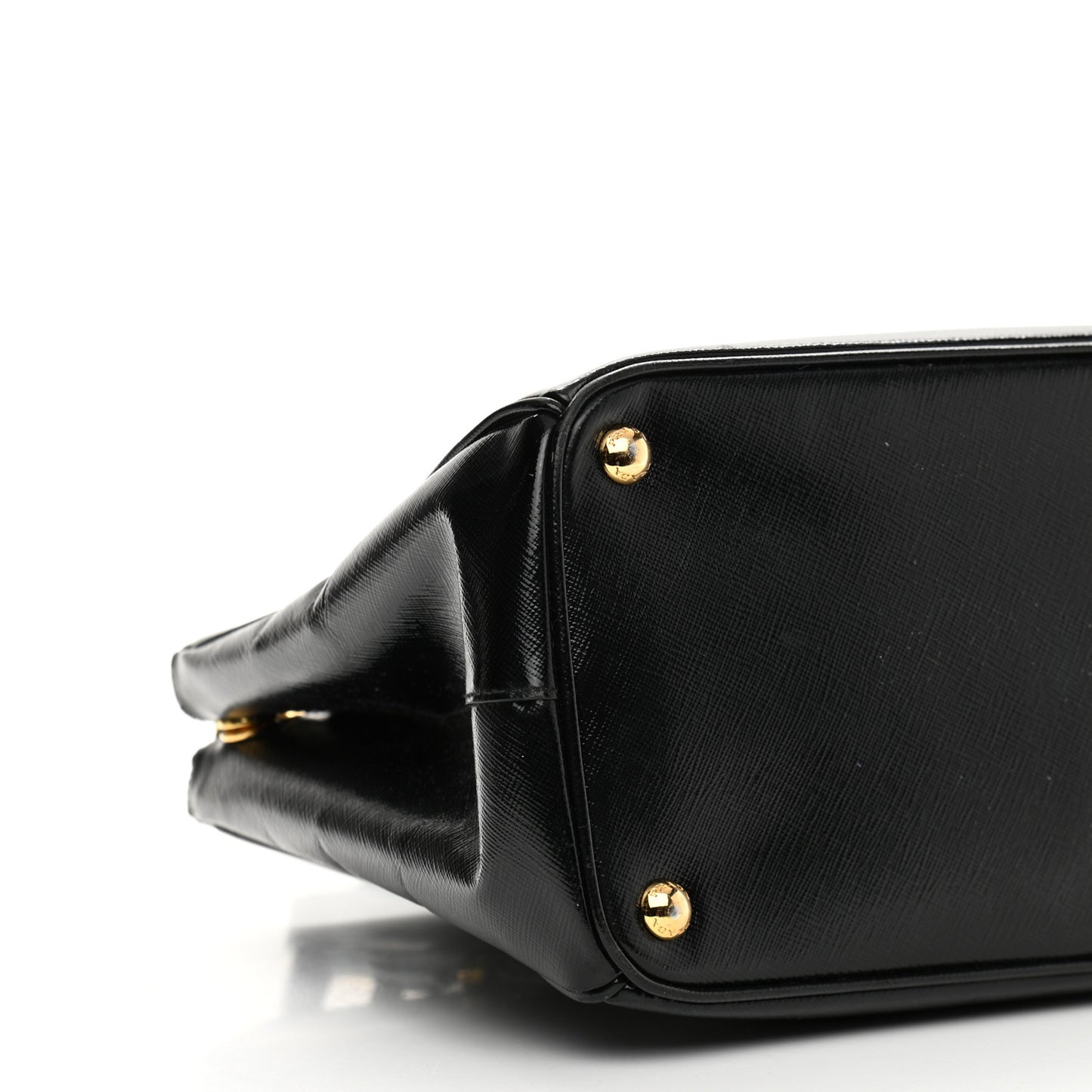 Saffiano Vernice Medium Double Zip Tote Black