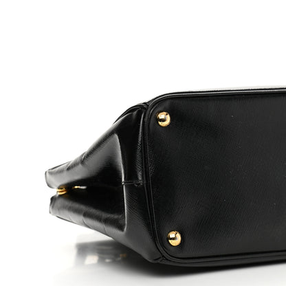 Prada Saffiano Vernice Medium Double Zip Tote Black 9 of 12