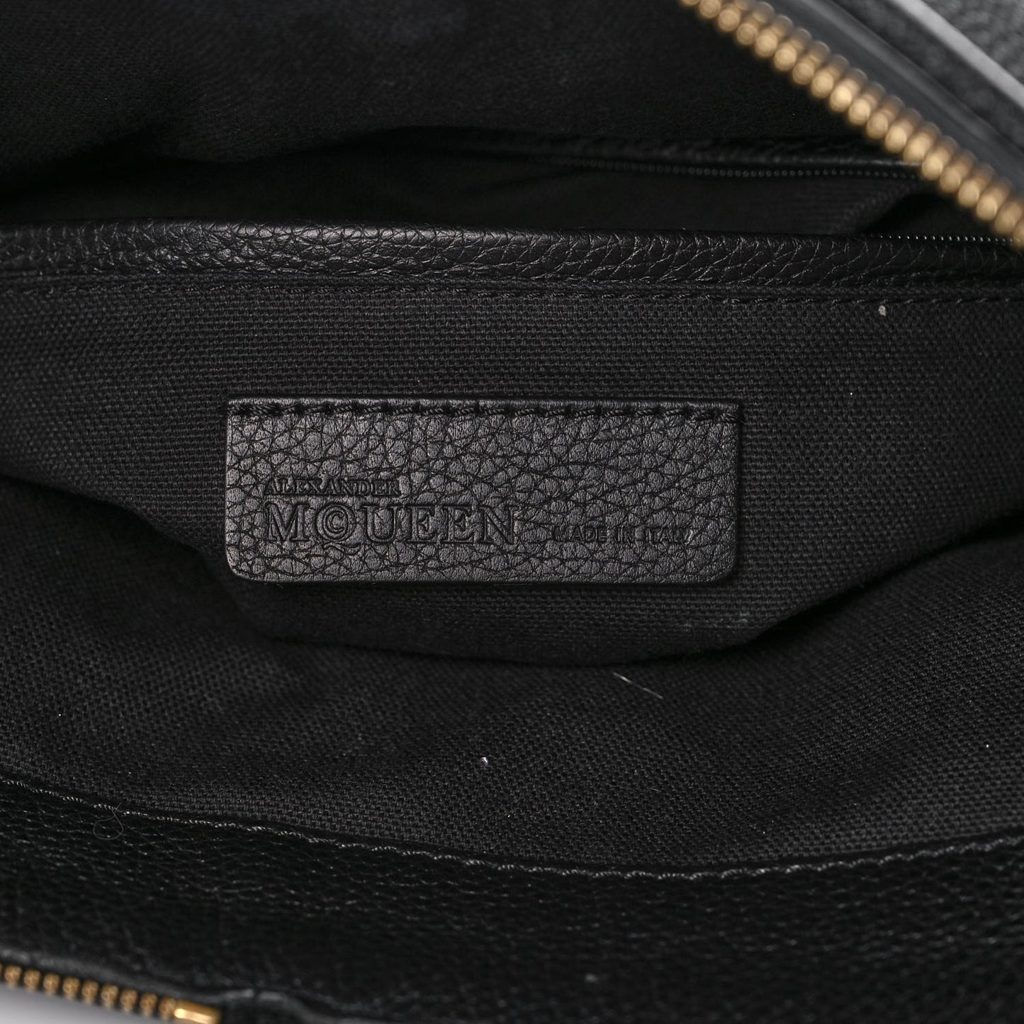 Grainy Calfskin Padlock Skull Clutch Black