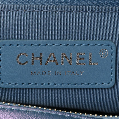 Chanel Iridescent Aged Calfskin Quilted Small Gabrielle Hobo Blue 6 of 12
