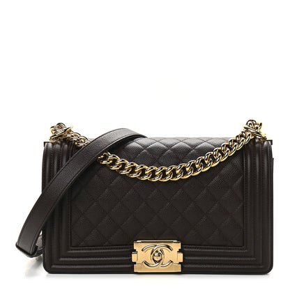 Chanel Caviar Quilted Medium Boy Flap Dark Brown 1 of 8