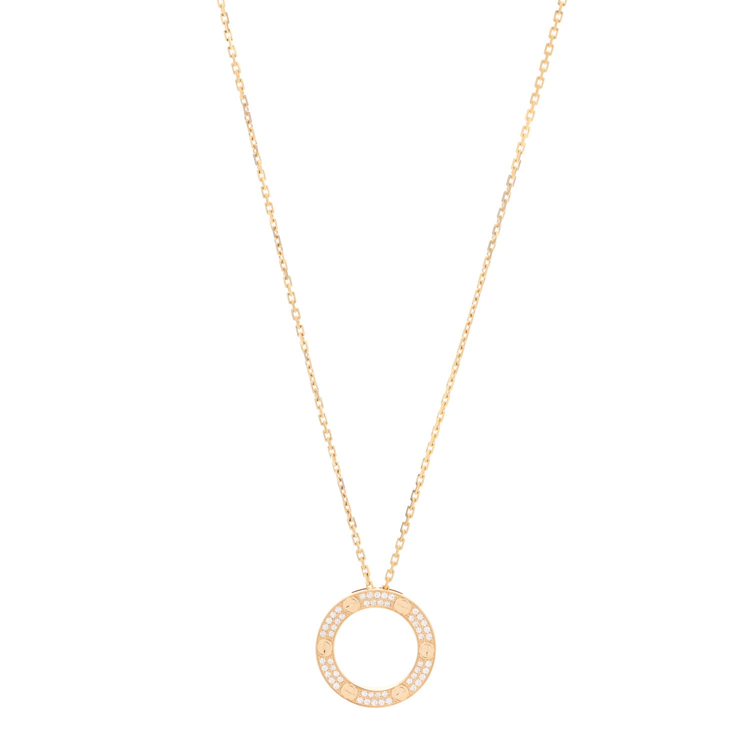 Cartier 18K Yellow Gold Diamond LOVE Paved Necklace 1 of 6
