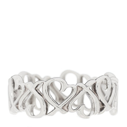 Tiffany Sterling Silver Paloma Picasso Loving Heart Band Ring 49 5 1 of 4