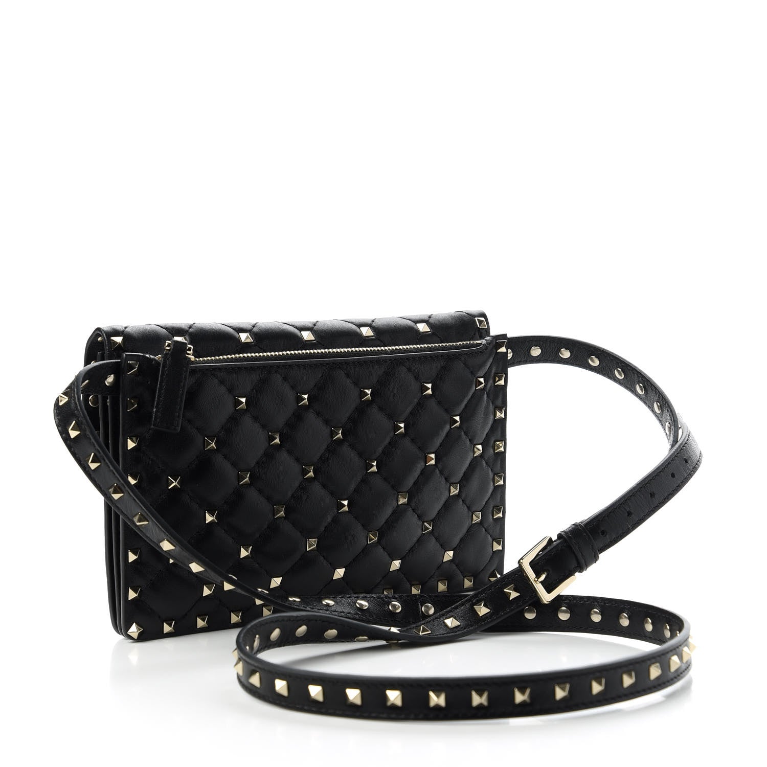 Valentino Garavani Lambskin Rockstud Spike Crossbody Bag Black 3 of 9
