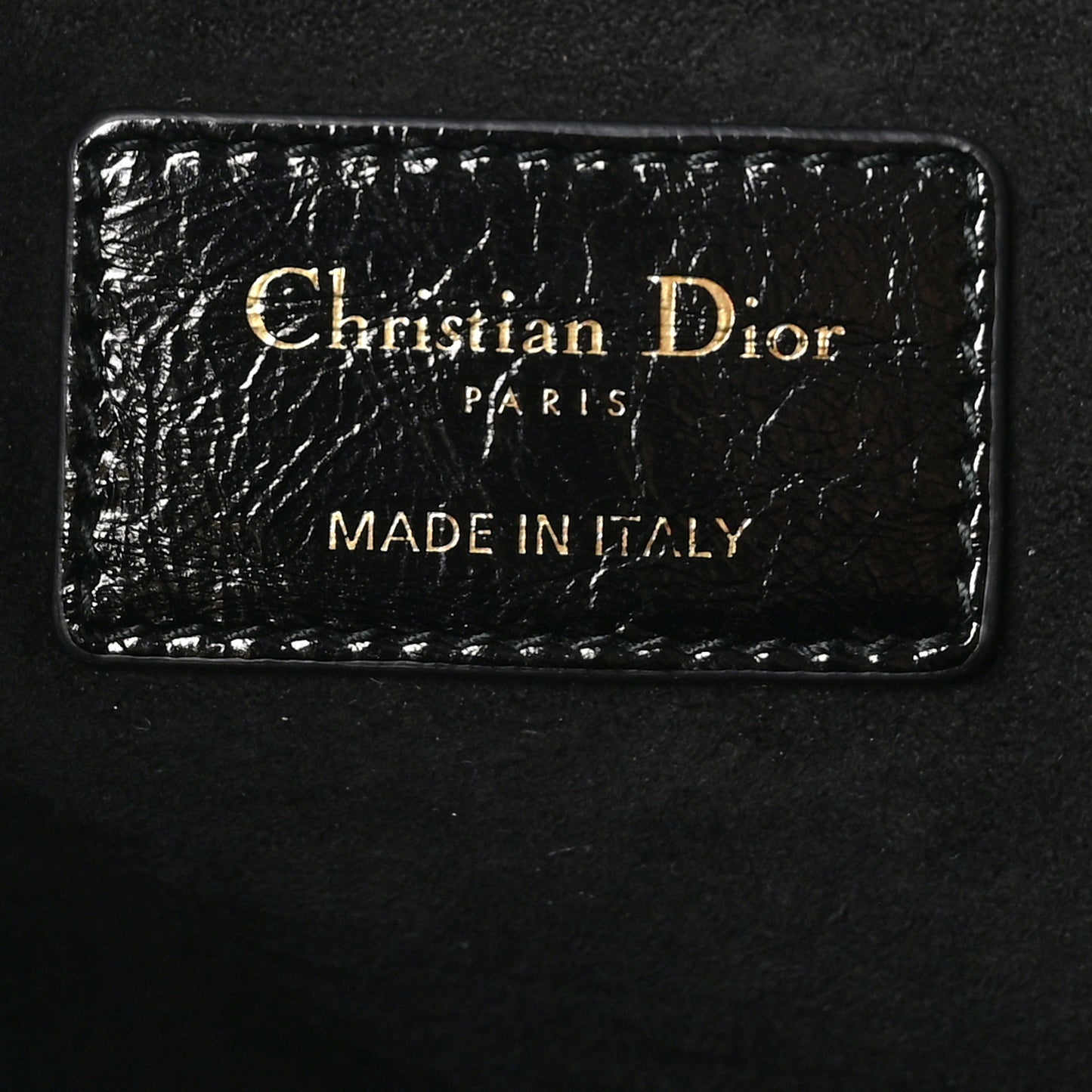 Crinkled Patent Cannage Large Lady Dior Black