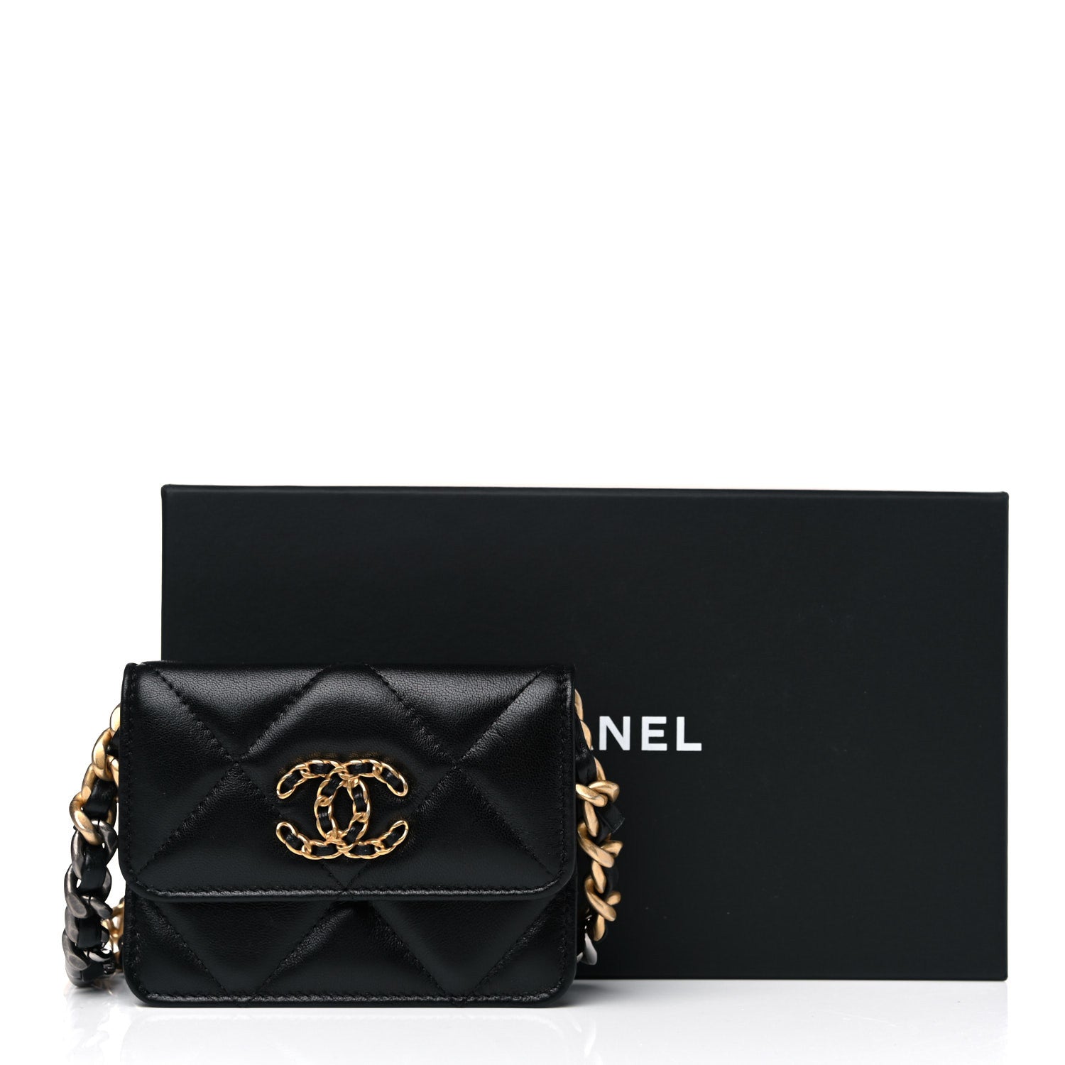 Chanel Lambskin Quilted Chanel 19 Flap Belt Bag Black 8 of 8