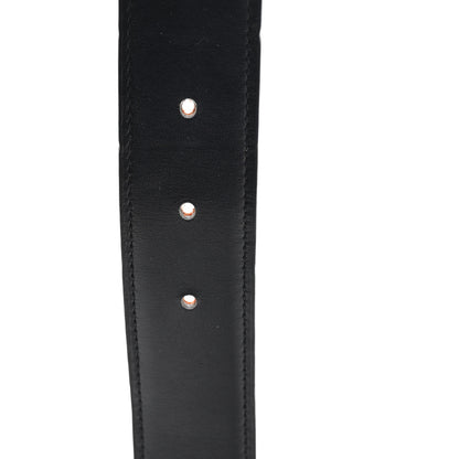 Hermes Box Togo 32mm H Belt 80 32 Black Orange 4 of 5