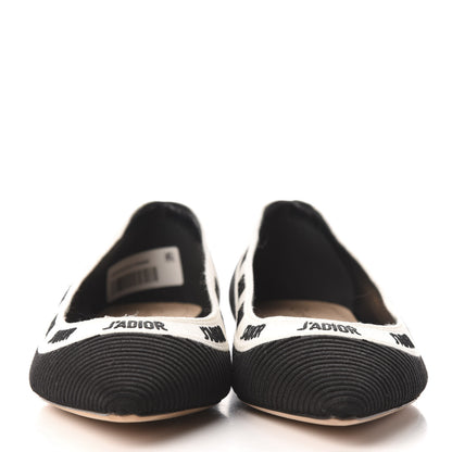 Christian Dior Fabric Ribbon Embroidered J'Adior Ballet Flats 36.5 Black 3 of 9