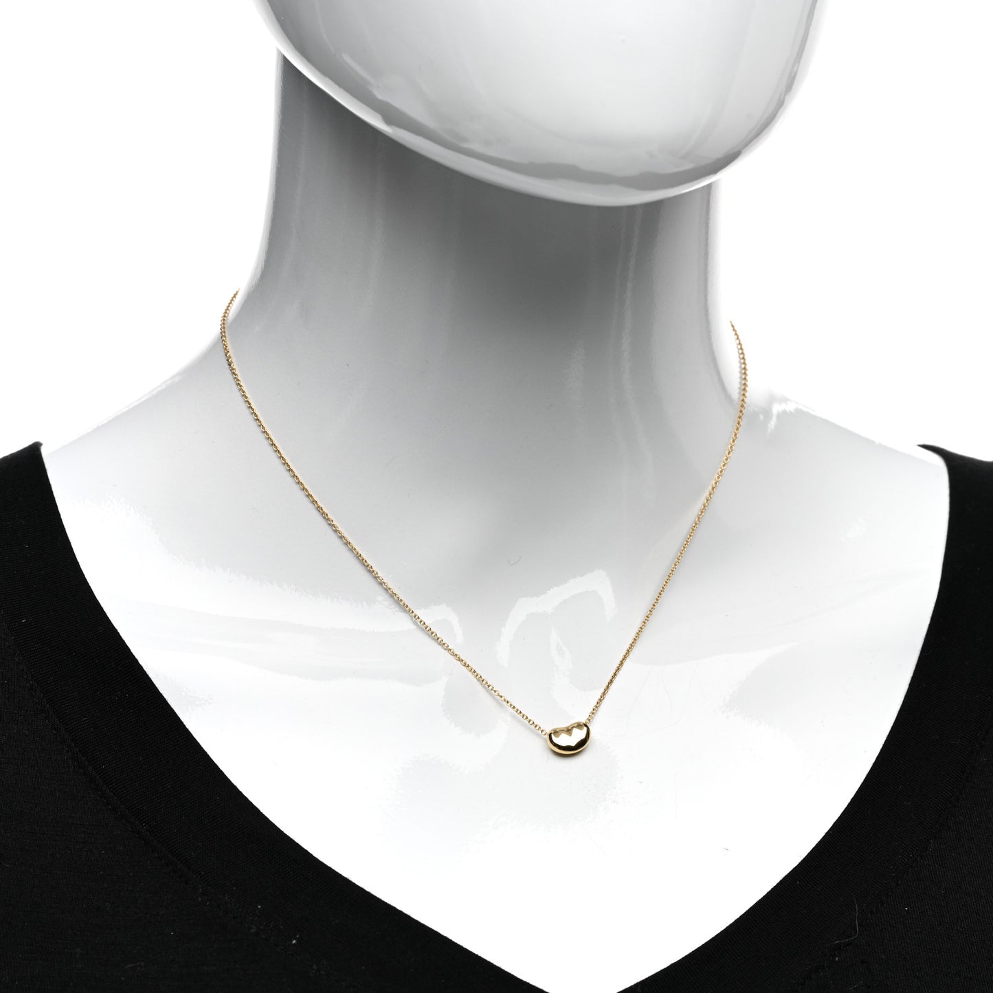18K Yellow Gold 9mm Elsa Peretti Bean Pendant Necklace