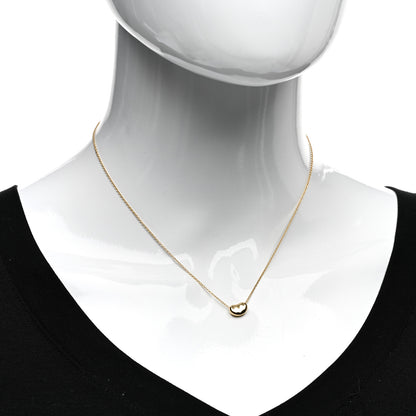 Tiffany 18K Yellow Gold 9mm Elsa Peretti Bean Pendant Necklace 2 of 5