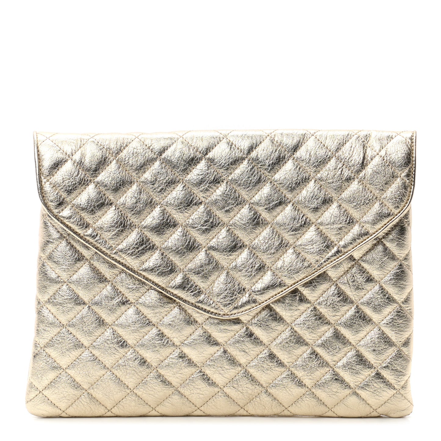 Laminated Lambskin Quilted CC Cap Toe Slipper With Pouch 39 Gold Black