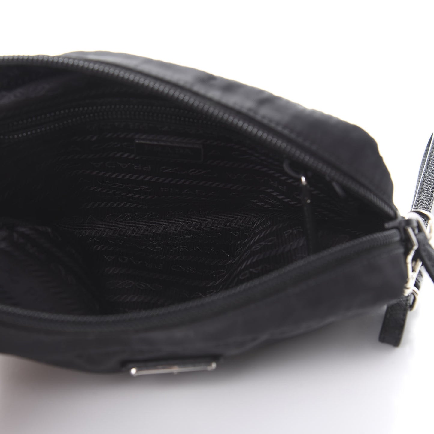 Nylon Tessuto Cosmetic Pouch Black