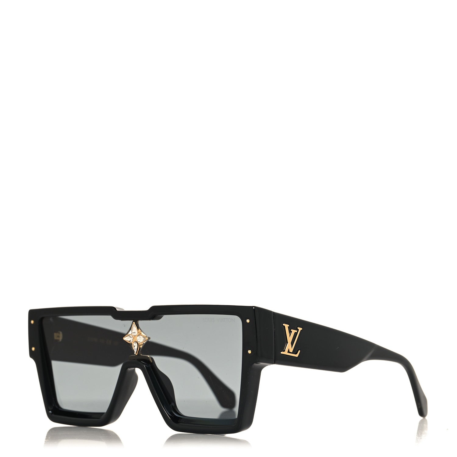 Louis Vuitton Acetate Swarovski Crystal Cyclone Sunglasses Z1578E Black 1 of 7
