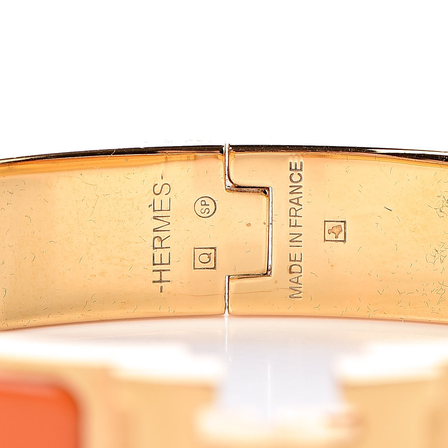 Hermes Enamel Narrow Clic Clac H Bracelet GM Orange 4 of 4