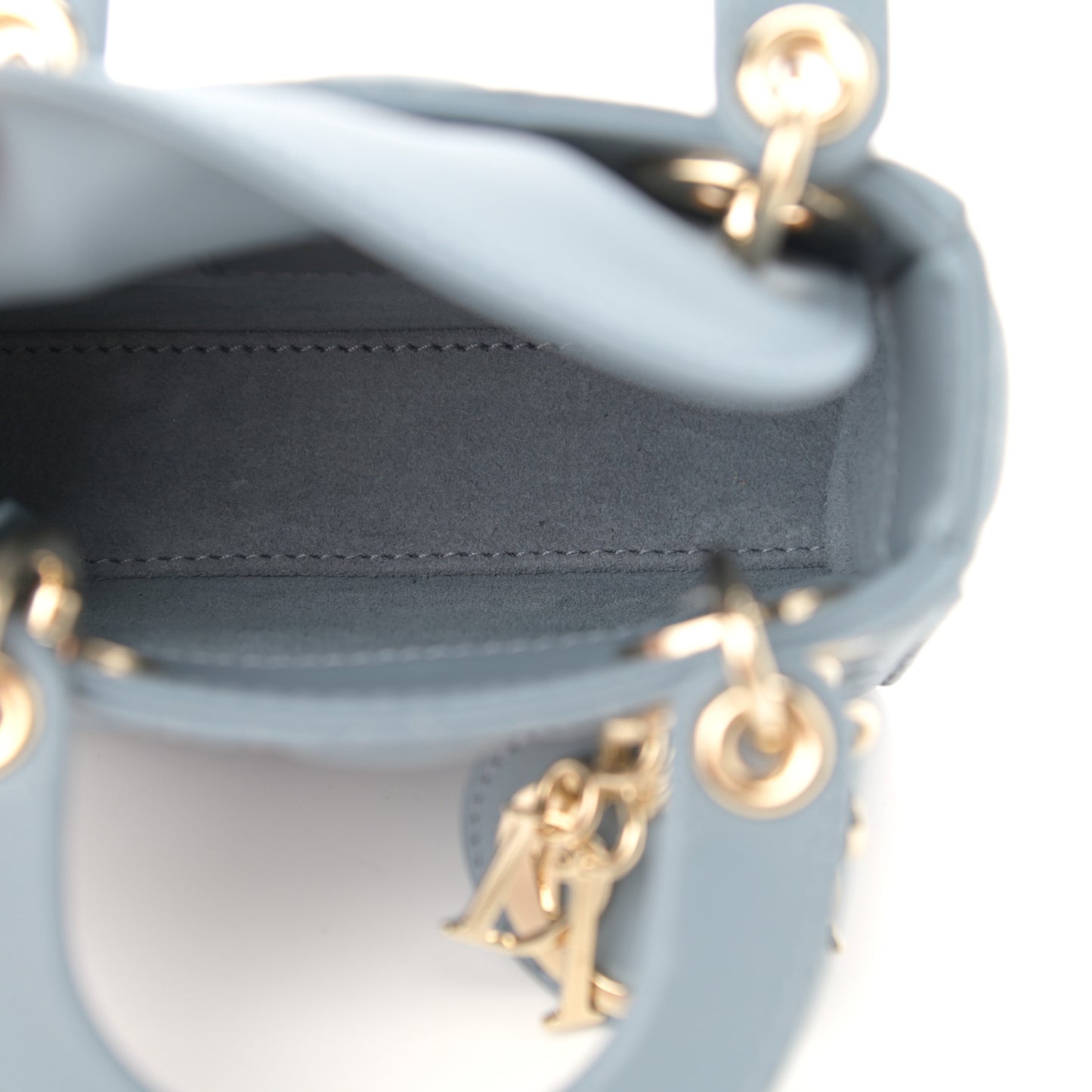 Lambskin Cannage Micro Lady Dior Cloud Blue