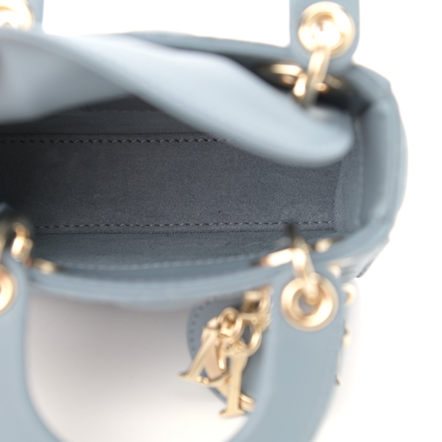 Christian Dior Lambskin Cannage Micro Lady Dior Cloud Blue 5 of 10